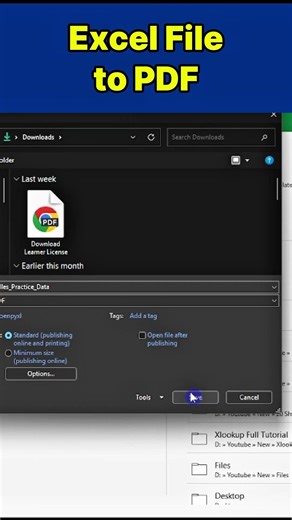 Excel File Convert to PDF #excel #exceltricks #pcshortcutz #excelshorts