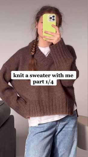Knit a Sweater with Me: V-Neck Knitted Sweater Style Tutorial
