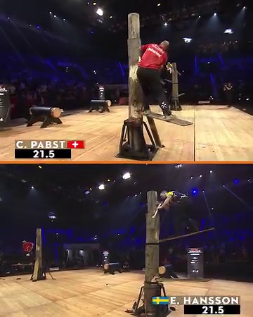 Emil Hansson, the embodiment of agility and speed, blazes a trail in the Individual World Championship Springboard Heat.🪓 Setting the arena ablaze with an astonishing time of 49.72 seconds, Hansson's lightning-fast swings defied limits and set him up for a historic silver medal for Sweden. 🫨 | STIHL Timbersports