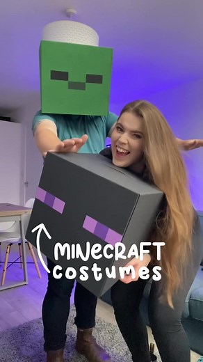 I made minecraft costumes for halloween! 🧟‍♂️ #fyp #minecraft #minecraftdiy #vlog