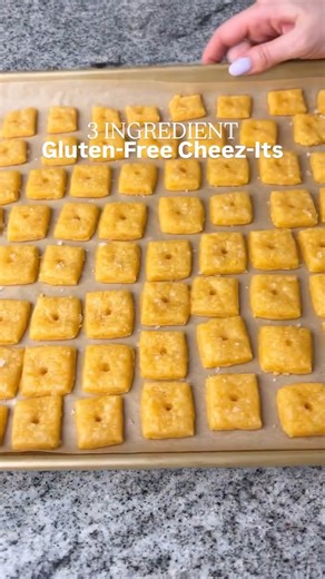 Samantha Russo on Instagram: "comment “CHEEZ IT” and I’ll DM you this recipe! these 3 INGREDIENT GLUTEN-FREE CHEEZ-ITS will quickly become your new favorite snack! 🧀 they’re made with REAL cheddar cheese, come together in minutes, and taste just like the classic kind… only better. perfectly crispy, salty, and totally addictive - don’t say I didn’t warn ya! here’s what you’ll need to make ‘em: · gluten-free flour · cheddar cheese · butter comment “CHEEZ IT” or “RECIPE” and I’ll send you t