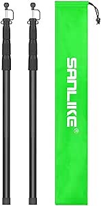 SANLIKE Tent Poles for Tarp, 98 in Tarp Poles Set of 2, Tent Poles Replacement, Telescoping Pole, Canopy Poles, Camping Poles for Rooftop Tents, Trekking Pole Tent for Rain Fly, Camper, Awning – Black