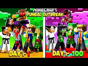 PART 2 - 100 Days In FUNGAL OUTBREAK WORLD in Minecraft 😰