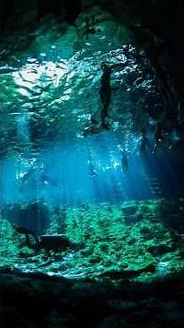 Scuba diving inisde the Grand Cenote in #mexico #tulum #cenote