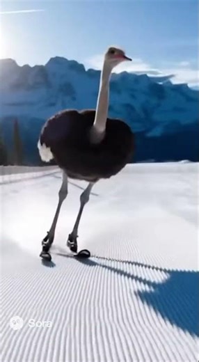 Ostrich on Skis?! The Funniest Animal You’ll See Today 🏂😂