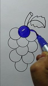 Easy Grapes Drawing for Kids 🍇 | Simple and Cute Drawing #shorts