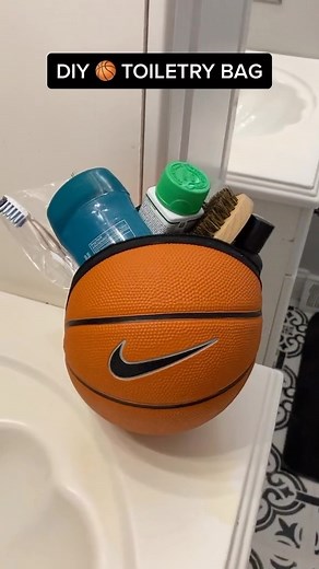 Motivated By Mylan 🧠💡🔥 on Instagram: "DIY Basketball Toiletry Bag 🧠💡🏀 #MotivatedByMylan"