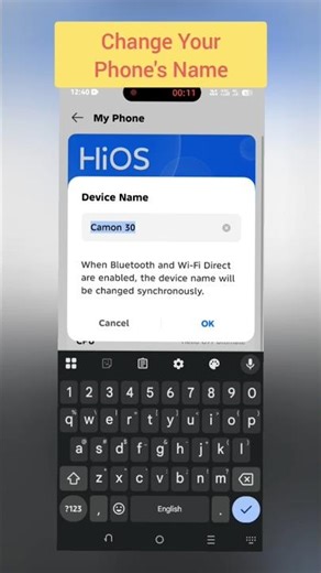 Change your phone's Name for Bluetooth and Wifi direct