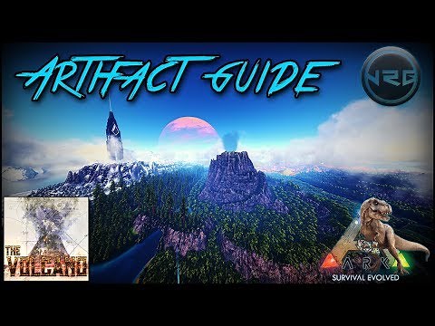 The Volcano Map All 14 Artifact & Cave Locations!! Ark Survival Evolved