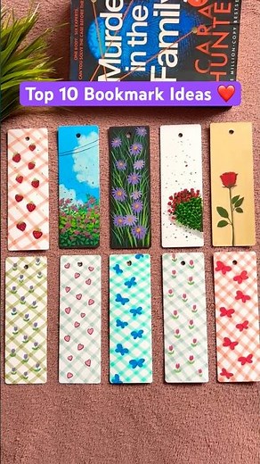 Top 10 Aesthetic and Cute Bookmark Painting Ideas ❤️🔖 #aesthetic #bookmark #creative #art #shorts