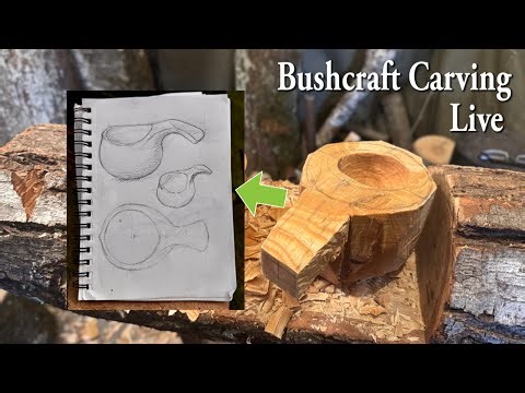 Bushcraft Carving Live. Fugu Kuksa Revenge! ブッシュクラフトカービング ライブ配信 11/23/2025