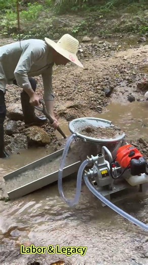 Outdoor prospecting disc vibratory gold panning machine #prospecting #labor