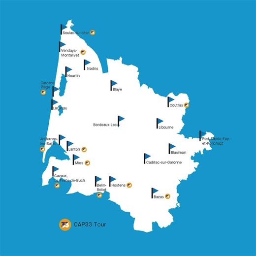 Vivez un été 100% Gironde ☀️🎸🌳 🎵🌊🌸 Du 24 juillet au 18 août, le Département et France Bleu viennent à votre rencontre partout en Gironde pour vous faire passer un bel été ! Du sport avec CAP33, un espace nature, le bar à voyages de Gironde Tourisme, de nombreux lots à gagner, un coin détente avec des transats… et l'émission quotidienne de France Bleu Gironde en direct délocalisée sur place. | Département de la Gironde