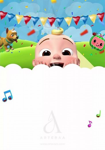 Cocomelon Theme Birthday Motion Background Video for Boy | Design 1260