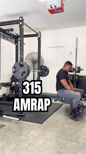 315 AMRAP back-off set. #benchpress #garagegym #gymtok