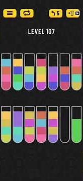 Water Sort Puzzle Level 107 Walkthrough Solution