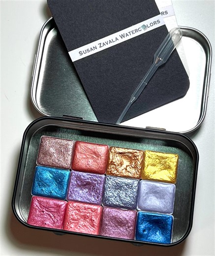 A "non Green" Half Pan Set - Metallic Watercolor Paint - Vegan Binder - 12 Half Pans - Etsy