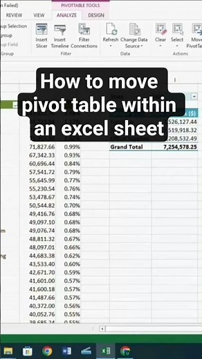 The Secret Way To Move Excel Pivot Tables Fast #shorts #exceltips #spreadsheethacks