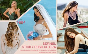 Watch 2 pairs sticky bra for women push up adhesive strapless bra on Amazon Live