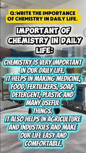 “Importance of Chemistry in Daily Life | Class 9 Chemistry” #education #subscribe