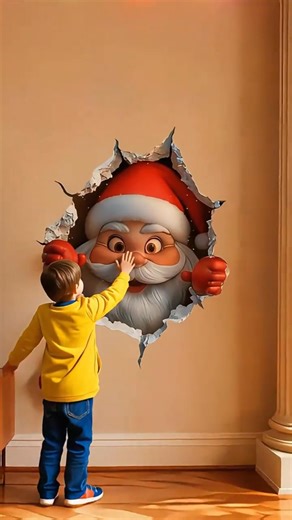 Der Weihnachtsmann kommt! 🎅✨ Verwandle jede Wand mit unserem einfach abziehbaren Sticker in eine magische 3D-Überraschung. Kein Kleckern, nur Magie!🎄 https://t.site/4p8TC8B #WallBreakingSanta | Froehlich-keit.com