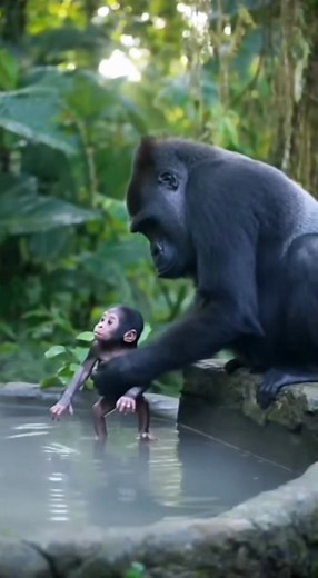 1.8M views · 54K reactions | Thanks Gorilla giving a steam bath to baby | Rsa Times | Facebook
