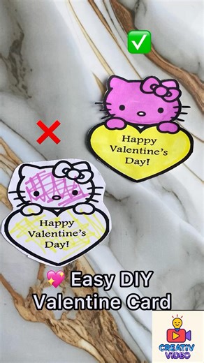 DIY Hello Kitty Valentine Cards 💌 Easy Cute Craft for Kids & Gifts in Minutes! #DIYCrafts#art