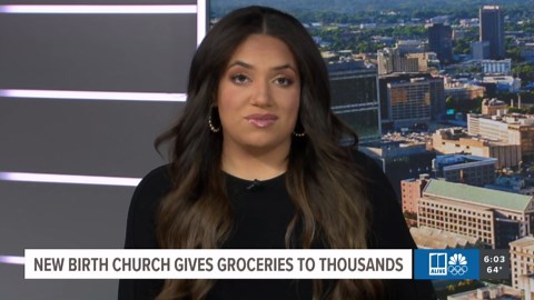 Woman sits in car for 14 hours to get food during New Birth Baptist church food giveaway