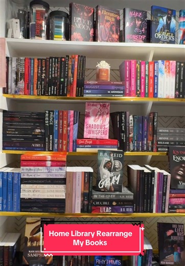 Come Rearrange My Books In My Home Library With Me #blackgirlsreadtoo #blackbooktoker #mybooks #booktok #homelibrary