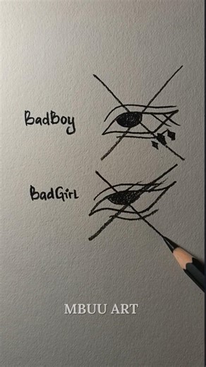 How I draw Eyes bad boy and badgirl Tutorial✏️ #drawing #tutorial #howtodraw #eyes #art