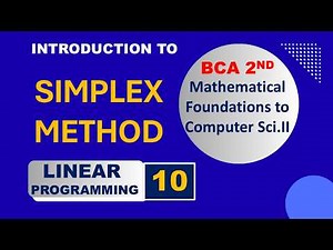 Introduction to Simplex Method | Linear Programming | MDU BCA MFCS | BJ SCHOLARS |