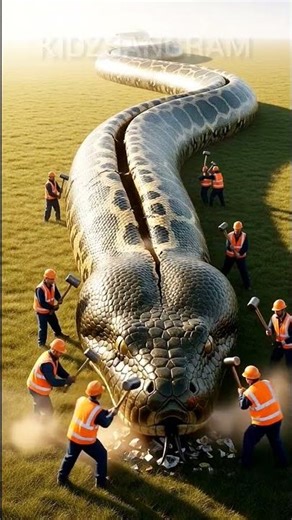 rescue giant python from giant log 🐍 | kidz SANGRAM👉 #animals #funny #shorts#ai #snake