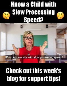 Children with slow processing speed are often labelled “dumb” or “lazy” when they are often very intelligent, but don’t process information as quickly as their classmates. This can lead to anxiety as it impacts on their ability to engage in learning. So it is important to put in place accommodations so they don’t feel like they are struggling. READ more in this week's blog; https://suelarkey.com.au/slow-processing-speed/ | Sue Larkey