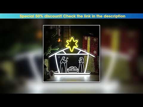 First Look Nativity Scene Neon Sign with Star of Bethlehem LED Religious Wall Art for Home Church C