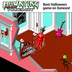 Every October I highlight my favorite Halloween game: The Haunting Starring Polterguy on the Genesis/Mega Drive 👻😱 It's unique! You possess objects in the house to scare out its inhabitants. The pixel art and animation are gorgeous. | FantasyAnime