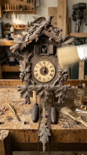 Bringing this dusty attic Cuckoo Clock back to life! 🔨
