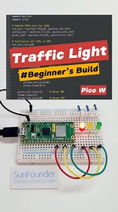 7.4K views · 64 reactions | Raspberry Pi Pico Project: DIY Traffic Light #electronics #engineering #electricalengineer #python #micropython #microcontroller | SunFounder OpenSource | Facebook