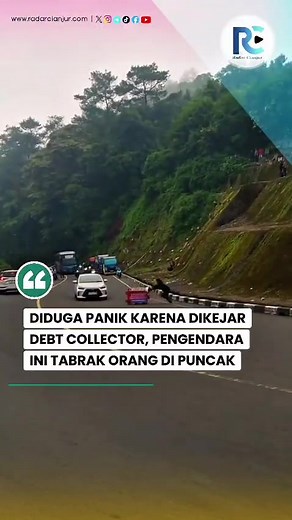 Viral di media sosial memperlihatkan mobil yang diduga panik karena dikejar debt collector hingga menabrak orang dan diberhentikan paksa di wilayah Puncak pada Senin (11/05/2026). Dikutip dari postingan tt/kontenyangkamucari, awalnya mobil LCGC tersebut dikejar oleh DC ( debt collector) hingga akhirnya menabrak orang di wilayah tersebut karena panik. Para DC pun langsung menghadang mobil tersebut dengan melempar barrier dan helm ke mobil hingga menepi dan terjadi cekcok di warung seperti dalam v