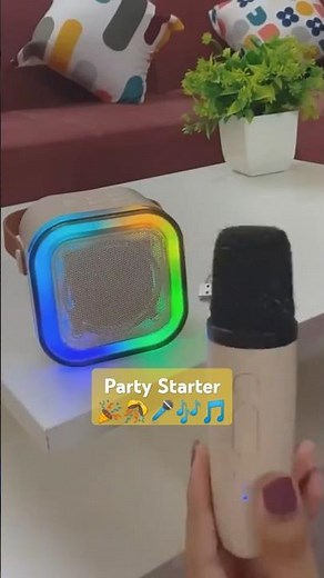 Mini Karaoke Machine 🎤 Portable Bluetooth Speaker with Mic & Lights | Daraz Finds