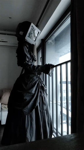 What are you looking at..?📺 🖤Cosplay & Made by (♪Douyin)Siofra #異形頭 #objecthead #cosplay #cosplayer #oc #tv | EZCosplay Costumes