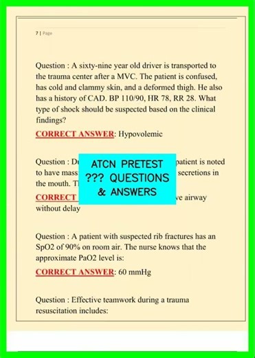 ATCN PRETEST – QUESTIONS & ANSWERS video