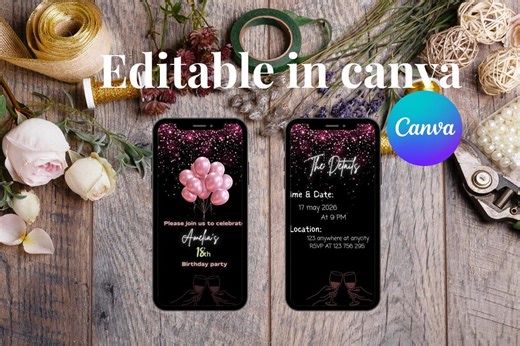 Custom Animated Birthday Invitation Video, Personalized Digital Birthday Invite, Kids & Adults Evite, Instant Download