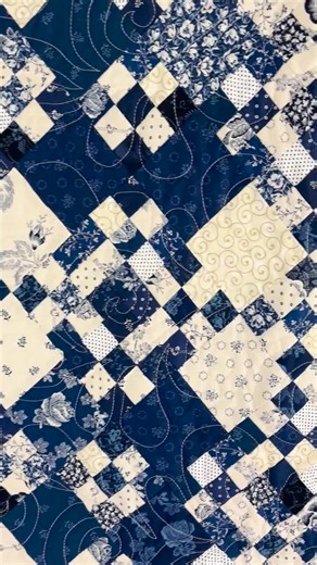 Handmade Quilt, Deep Blue & Cream, Vintage-inspired Patchwork Beauty - Etsy
