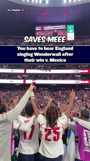 England fans singing Wonderwall after their win 🔥