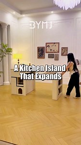 This Kitchen Island Turns Into a Full Dining Table in Seconds #kitchenisland #SpaceSavingFurniture #SmartKitchen #modernhome #HomeUpgrade #customfurniture #interiordesign | B.Y-Custom Cabinets