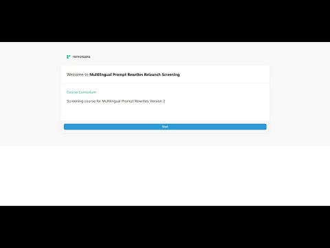 Remotask - Multilingual Prompt Rewrites Relaunch Screening