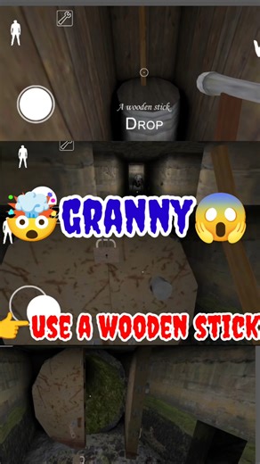 how to use a wooden stick in granny 😨 #tranding #ytshorts #shorts