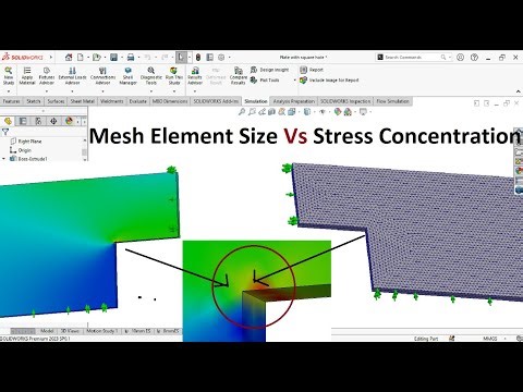 Solidworks simulation | Mesh element size and stress concentration