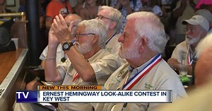 Dozens dress up like Ernest Hemingway for Key West contest