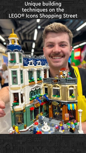 The LEGO® Icons Modular buildings are always teaching us some new building techniques! The new LEGO Icons Shopping Street is no different. The LEGO Group designers have used some very clever LEGO building techniques to create building shapes you don't often see with LEGO Modulars. Available online and in-store now. Head to https://lego.bricksmegastore.com to find out more, or to get yours. #LEGO | LEGO Certified Stores Australia & New Zealand